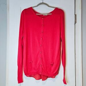 Fracomina Jeans Bow Accent Cardigan Sweater